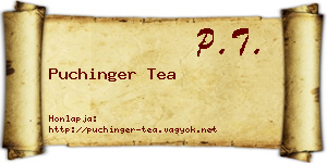 Puchinger Tea névjegykártya